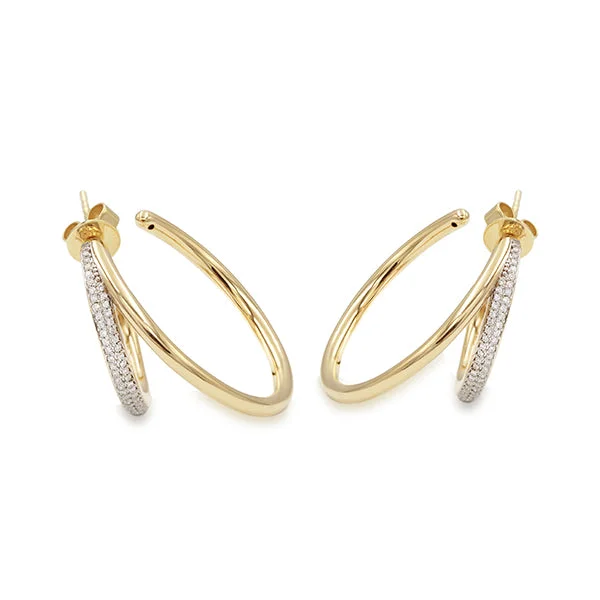 Best hoop earrings with rose gold for a romantic and warm aesthetic-Madre Thin Double Line Claw Hoops