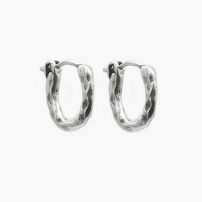 Best hoop earrings with smooth ceramic finishes for a polished, clean style-Maxi Hammered Sterling Silver Hoop Earring