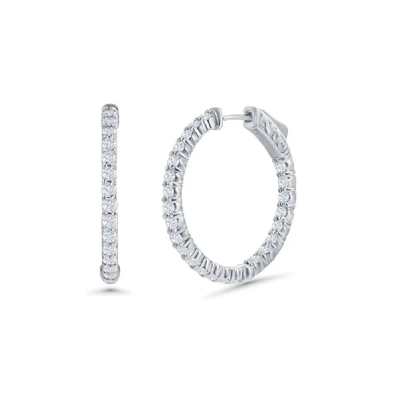 Best hoop earrings with Swarovski crystals for added sparkle and luxury-Diamond Inside-Out Hoop Earrings (1.50 ct.) in 14K Gold