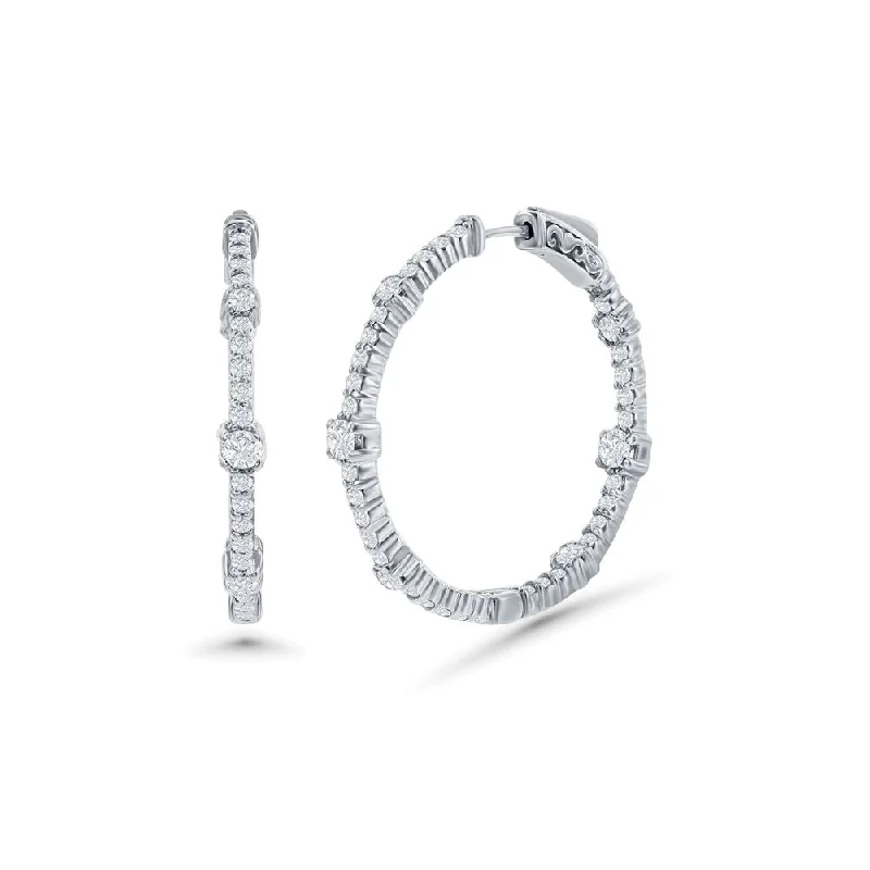 Best hoop earrings with minimalist designs for a clean and modern aesthetic-Diamond Inside-Out Hoop Earrings (2.00 ct.) in 14K Gold