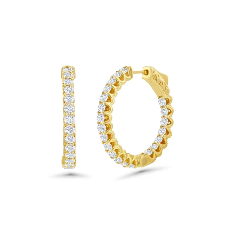 Best hoop earrings with vintage-style detailing for a nostalgic and timeless look-Diamond Inside-Out Hoop Earrings (2.10 ct.) in 14K Gold