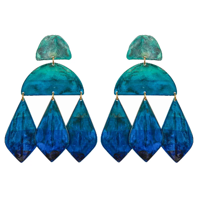 Best hoop earrings with matte finish for a sophisticated, understated design-Ocean Ombre Kalaiya Earrings