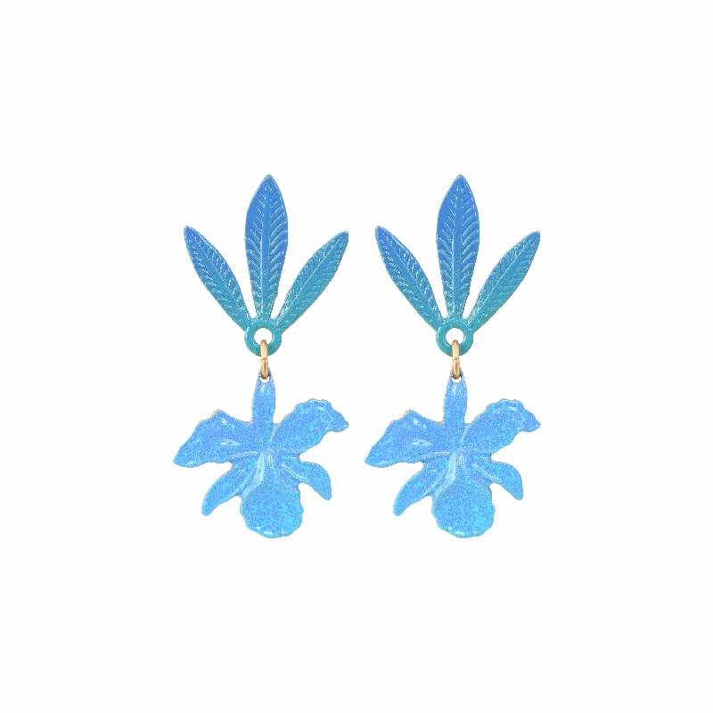 Best hoop earrings with custom designs for a personalized, unique accessory-Ocean Orchid Earrings