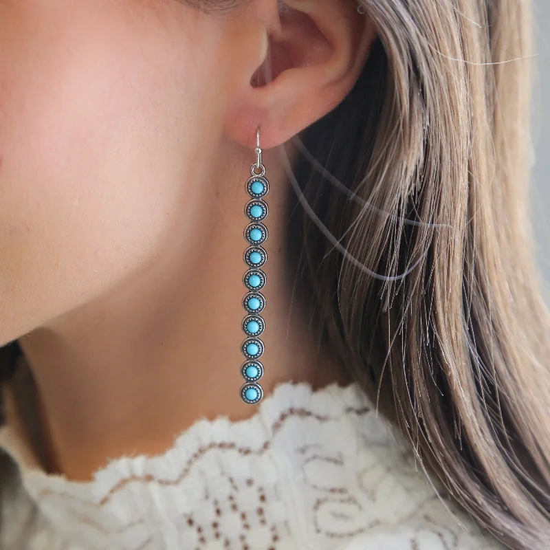 Best hoop earrings with sterling silver for an affordable and chic design-OUTLAW- Turquoise Earring Bohemian Western Design