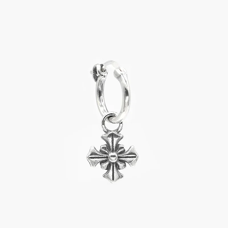 Hoop earrings with intricate designs for a unique and artistic appearance-Patonce Cross Sterling Silver Earring