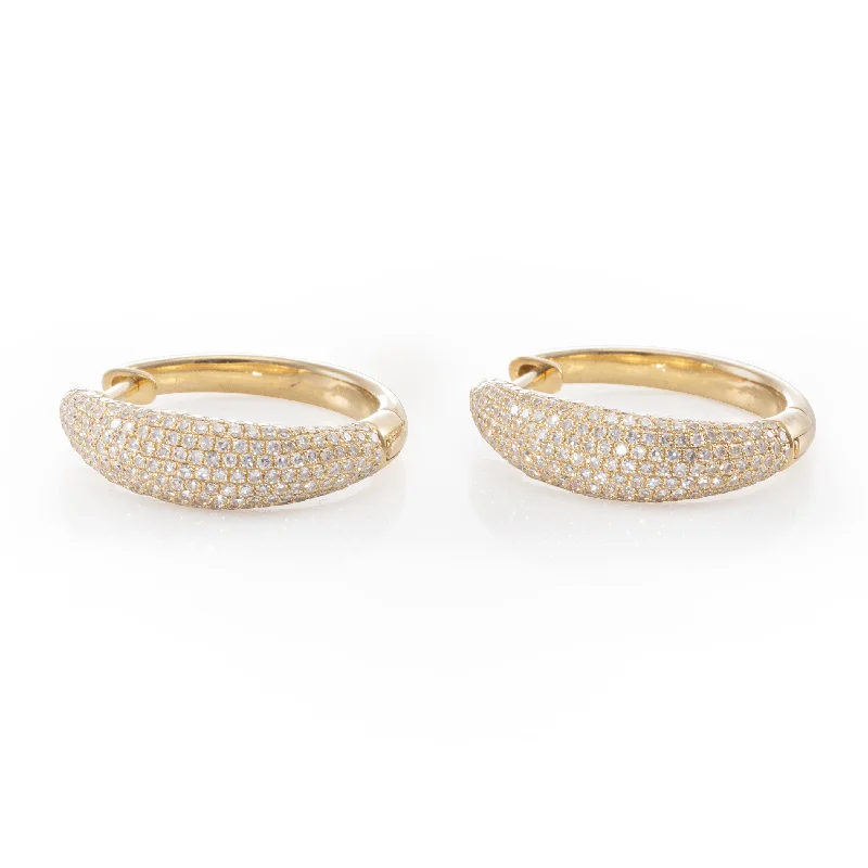 Hoop earrings with removable pendants for a versatile and customizable accessory-Pave Bubble Hoops