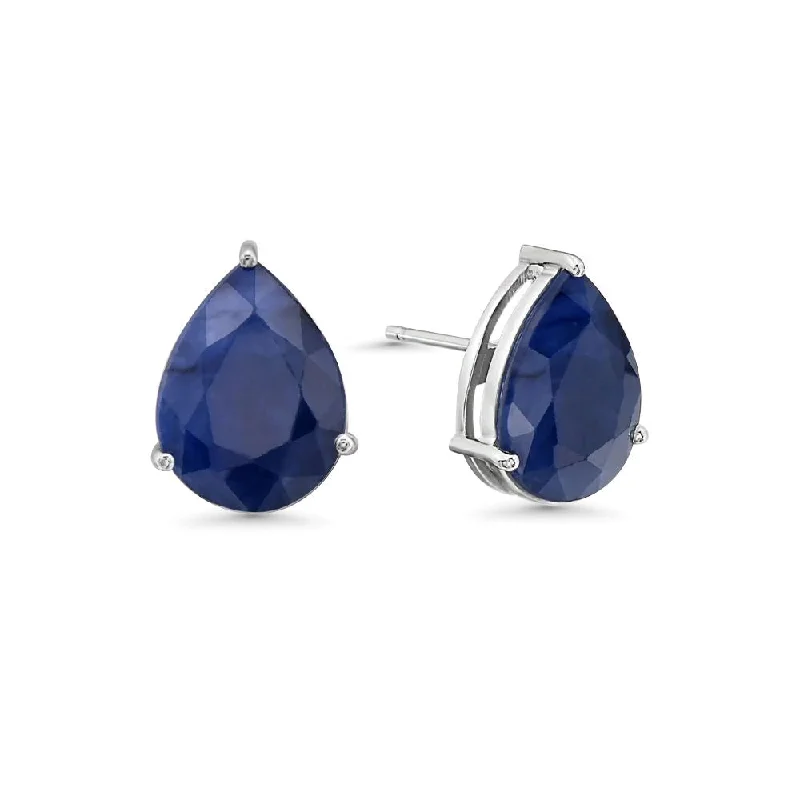 Best hoop earrings with custom designs for a personalized, unique accessory-Pear Shape Blue Sapphire Earrings (8.20 ct.) in 14K Gold