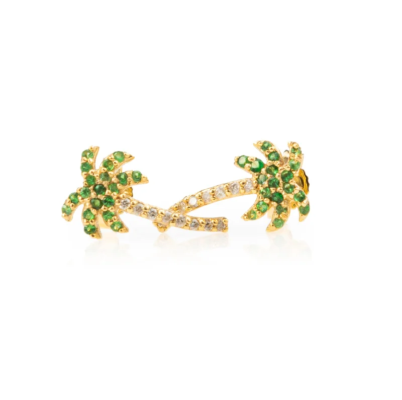 Best hoop earrings with geometric shapes for a modern and artistic appeal-Peridot Palm Tree Studs