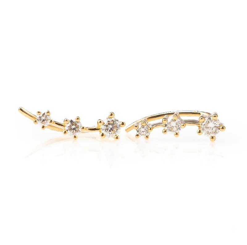 Best hoop earrings with butterfly motifs for a playful and whimsical appearance-Petite Constellation Crawlers