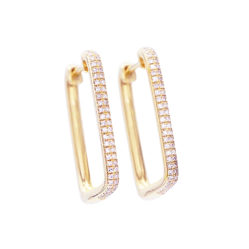 Hoop earrings with tortoiseshell designs for a chic and classic style-Petite Rectangle Hoops