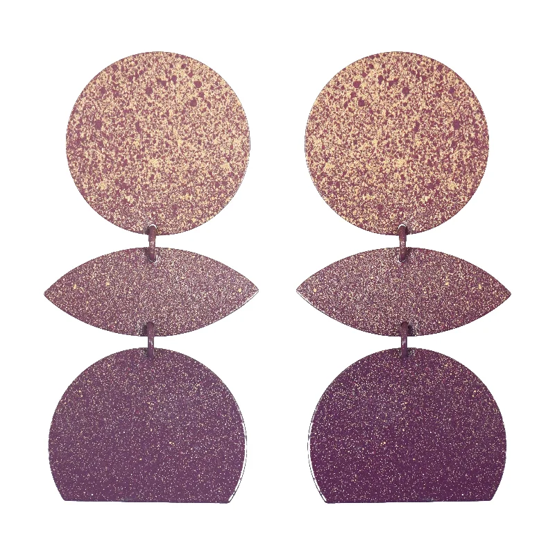 Hoop earrings with multi-tone finishes for a colorful and layered effect-Plum Oberoi Earrings