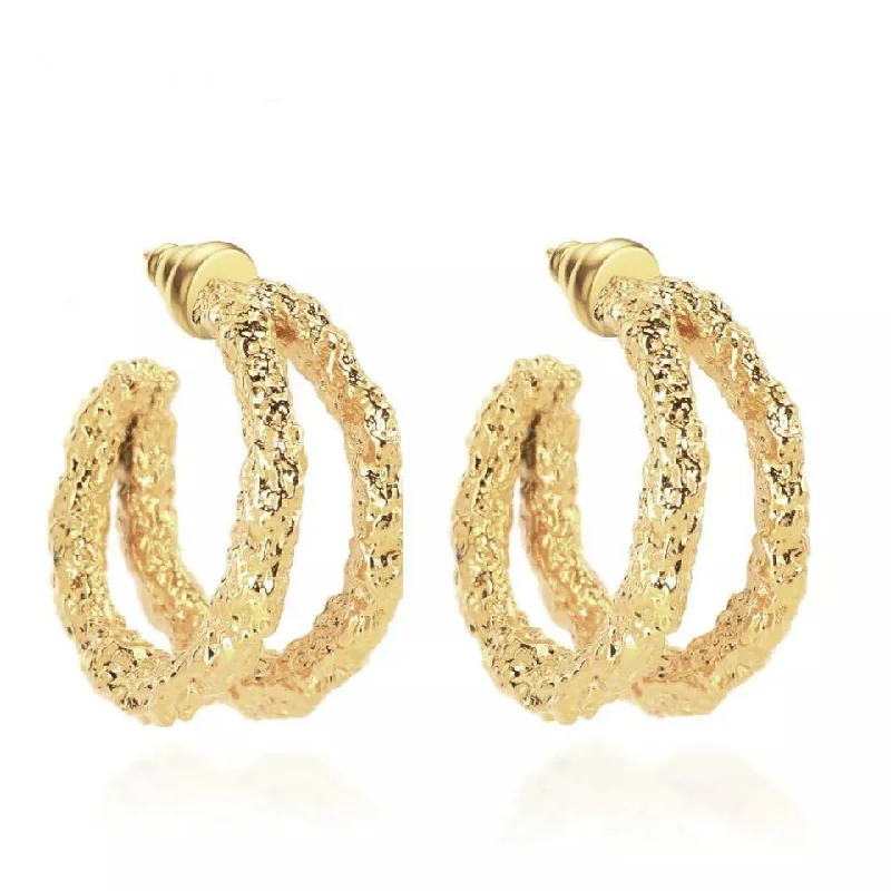 Large hoop earrings for a bold and statement-making fashion accessory-Reign Hammered Hoops