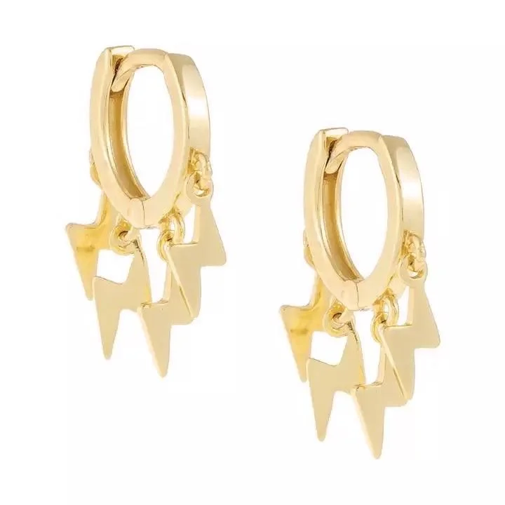 Medium hoop earrings for an everyday look with the perfect balance of style-Bolt Huggies