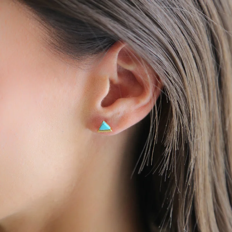 Best hoop earrings with enamel details for a colorful and modern look-SIOUX - Turquoise Vintage Earring & 18K Gold Earrings