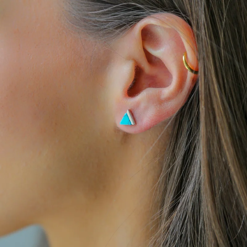 Best hoop earrings with lever-back closures for secure and easy wear-SIOUX - 925 Sterling Silver Turquoise Vintage Earring