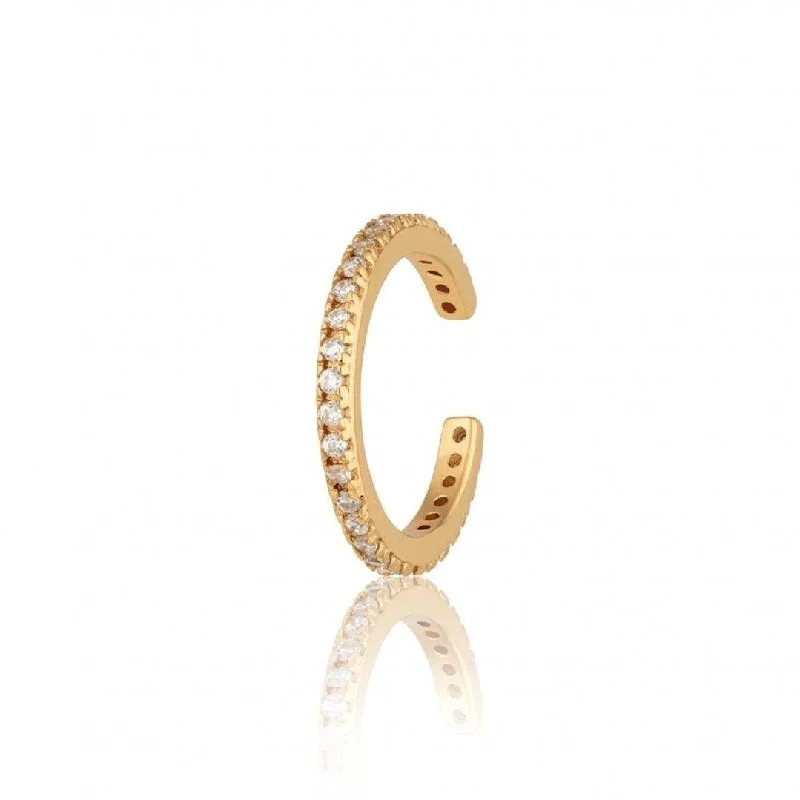 Best hoop earrings with rose gold for a romantic and warm aesthetic-Sparkle Pave Ear Cuff