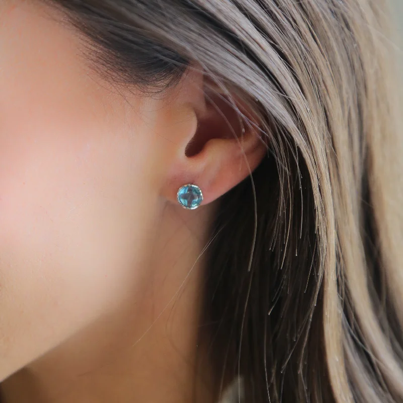 Hoop earrings with dangling charms for a playful and fun look-SUBZERO - 925 Sterling Stud Sky Blue Mermaid Tears Earring