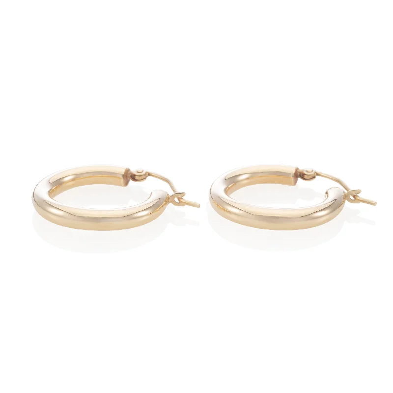 Hoop earrings with twisted leather for a chic and modern boho look-Thick Bubble Hoops - .75"