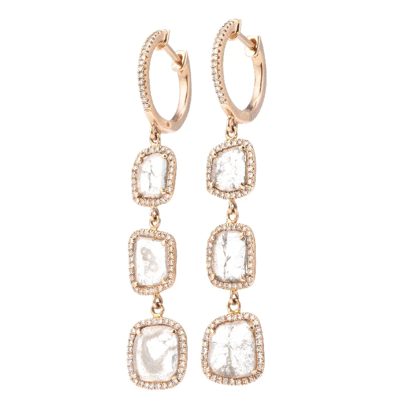 Best hoop earrings with geometric triangle shapes for a modern, chic design-Tre Slice Diamond Dangles