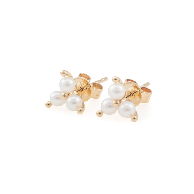 Best hoop earrings with minimal embellishments for a sleek and modern look-Flora Pearl Studs