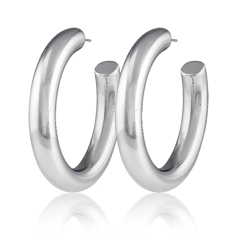 Hoop earrings with resin accents for a bold and colorful design-Tubular Hoops