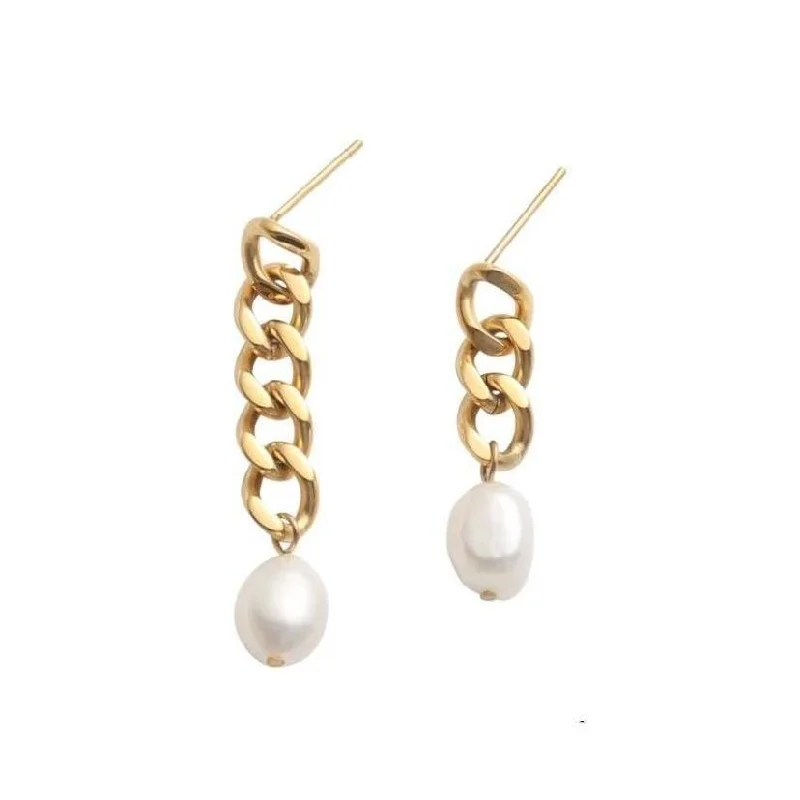 Hoop earrings with removable pendants for a versatile and customizable accessory-Tucker Pearl Drops