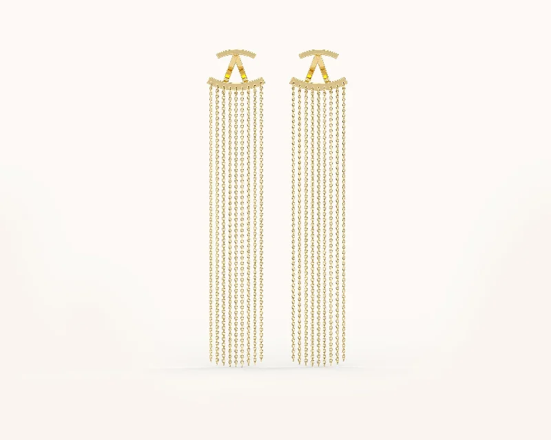 Hoop earrings with oversized designs for a bold, fashion-forward statement-Waterfall Stud