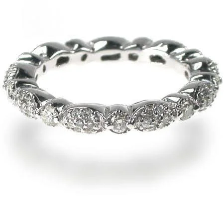 Rings with vine-wrapped bands for nature -1.20 CT Round Cut Diamonds - Eternity Ring