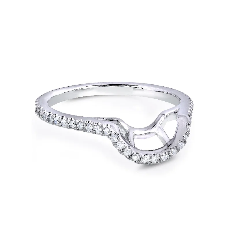 Rings with oxidized silver for antique appeal -Diamond Basket Band - 61761 Series (White Gold)