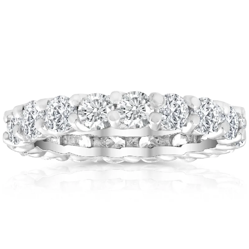 Titanium rings with rugged brushed metal look -2 Ct Lab Created Moissanite Eternity Ring Womens Wedding Band 14k White Gold