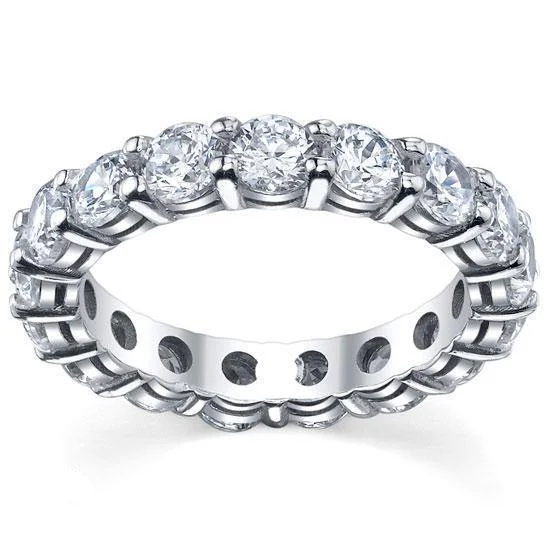 Rings with rough sapphire for rugged chic -4.00 cttw Round Shared Prong Lab Created Diamond Eternity Band