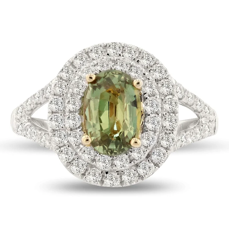 Rings with raw jade for natural calm -Auriya 18k White Gold 1 1/4ct Alexandrite and 3/4ct TDW Diamond Ring