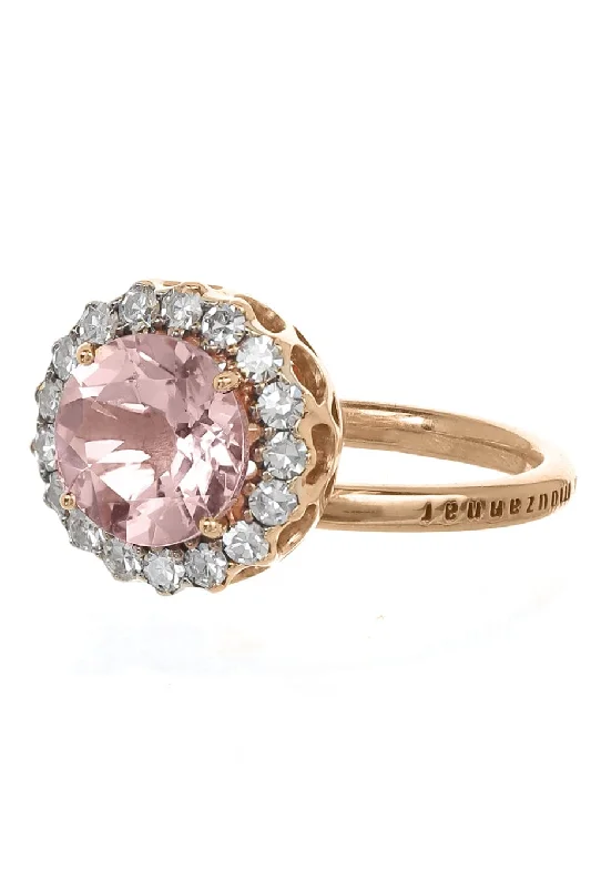 Rings with pink sapphire for delicate charm -Beruit Morganite Ring