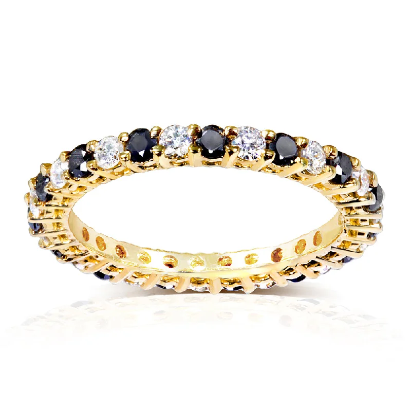 Rings with black diamond for striking contrast -1ct.tw Black & White Diamond Eternity