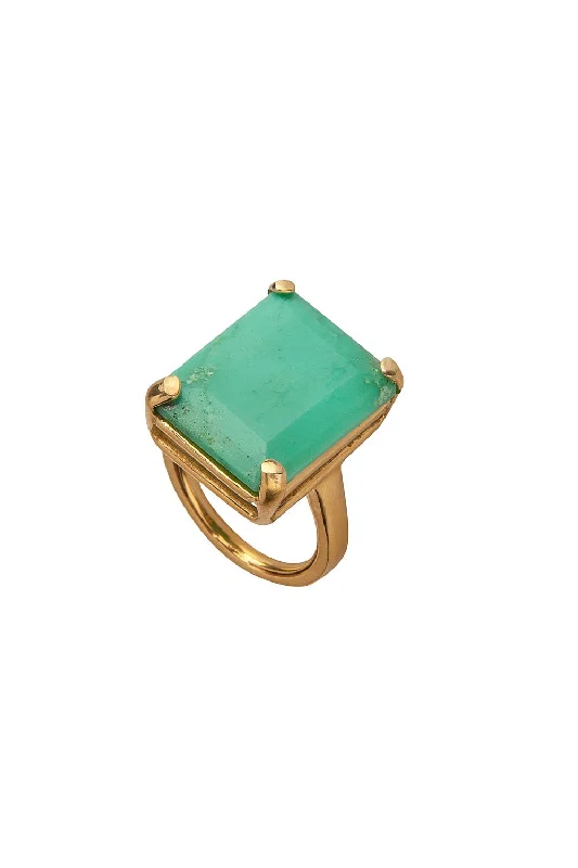 Rings with sunburst citrine for radiant appeal -Chrysoprase Beijing Ring