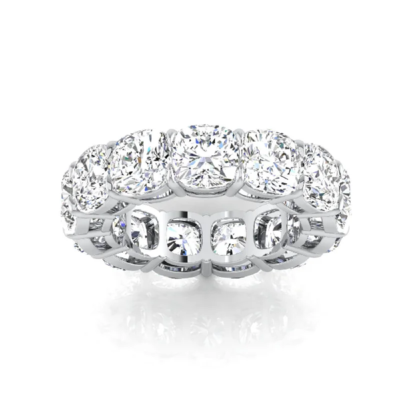 Rings with adjustable bands for perfect fit -Cushion Cut Lab Grown Diamond Eternity Band - 9.75cttw