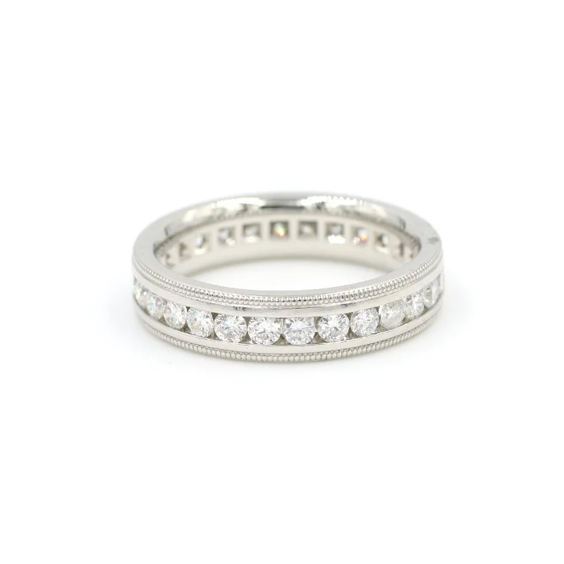 Rings with oxidized silver for antique appeal -DIAMOND ETERNITY BAND