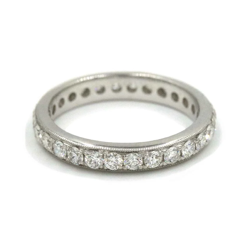 Rings with raw topaz for icy charm -Diamond Eternity Band