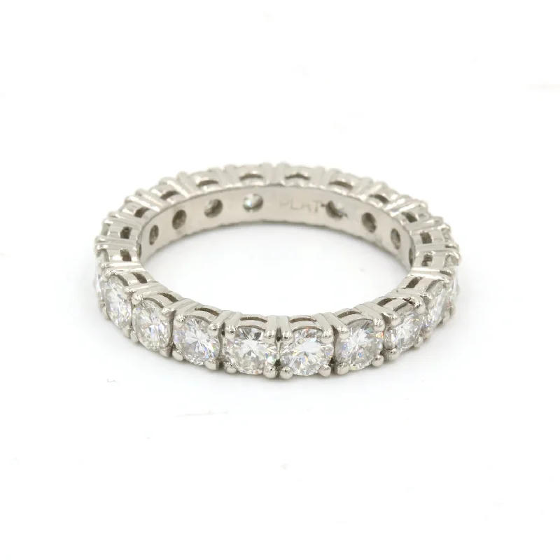 Rings with etched floral bands for detail -Diamond Eternity Band