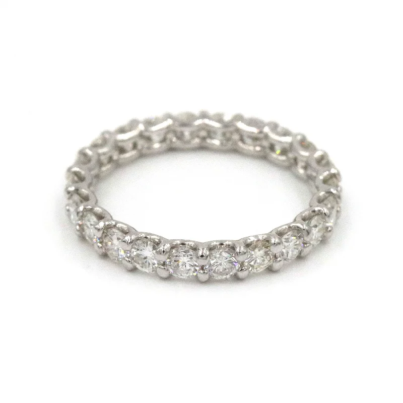 Rings with matte gold for subtle luxury -Diamond Eternity Band