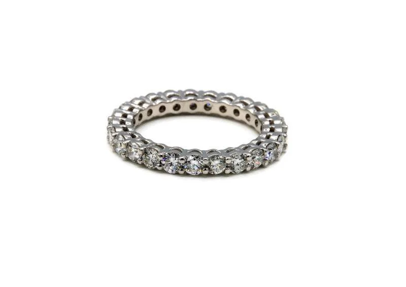 Chunky rings with hammered gold band texture -DIAMOND ETERNITY BAND