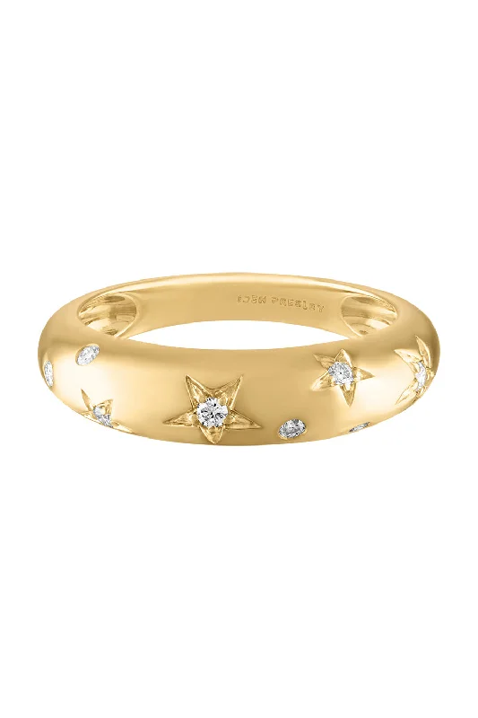 Rings with engraved constellations for stargazers -Small Celeste Dome Ring