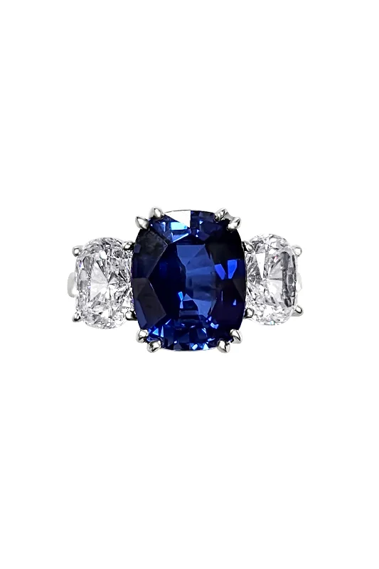 Rings with starburst topaz for radiant beauty -Cushion Cut Sapphire Cz Ring