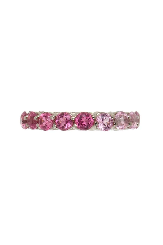 Rings with raw citrine for sunny charm -Rubellite Eternity Ring