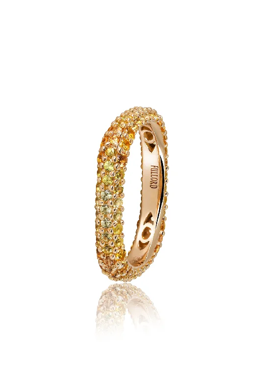 Rings with vintage-inspired rose-cut diamonds -Orange Sapphire Eternity Ring