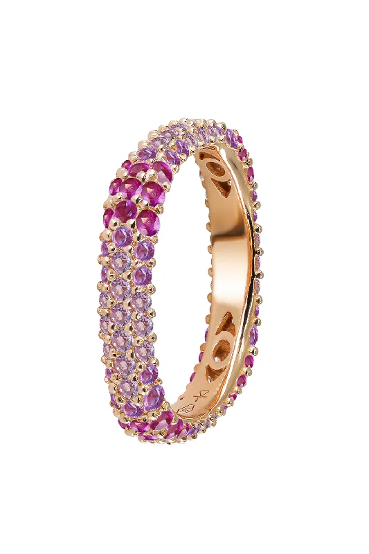 Rings with pink sapphire for delicate charm -Pink Sapphire Eternity Ring