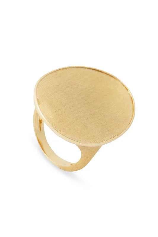 Rings with matte gold for subtle luxury -Shield Lunaria Ring