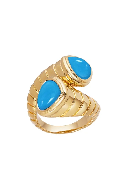 Rings with sunstone gems for fiery sparkle -Moi Et Toi Turquoise Ring