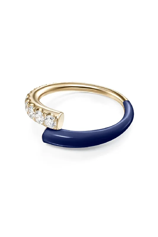 Rings with infinity loops for timeless love -Navy Diamond Lola Ring