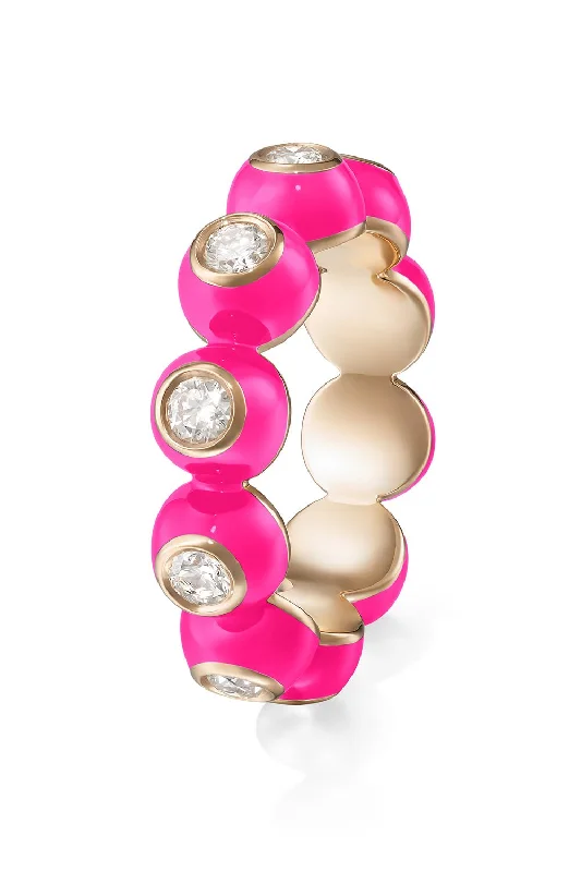 Rings with adjustable bands for perfect fit -Pink Audrey Eternity Band